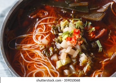 A Bowl Of Rice Noodles In Sichuan, China