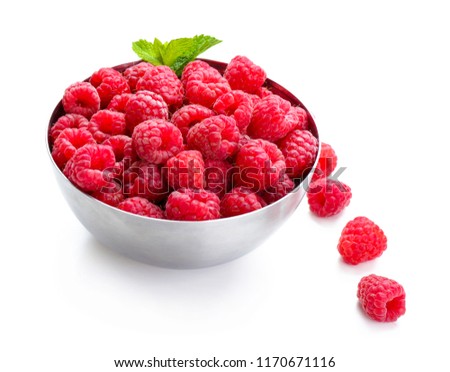 Similar – Frische Himbeeren in einem kleinen Metalleimer