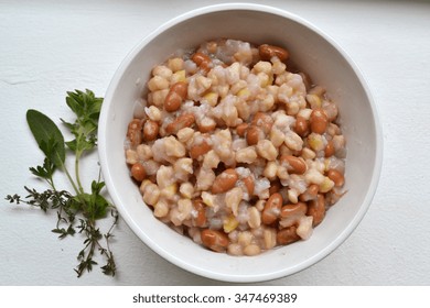 A Bowl Of Samp And Beans, A Traditional African Dish.