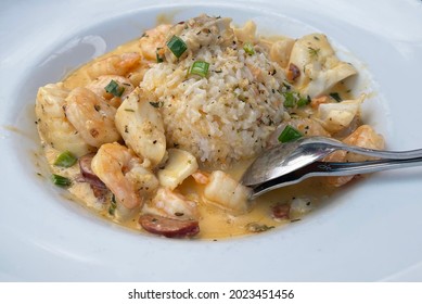 Bowl Of Seafood Gumbo With Rice