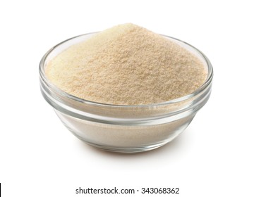 Bowl Of Semolina Isolated On White