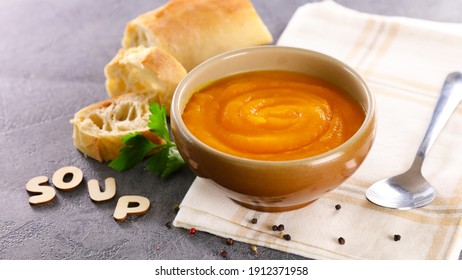 bowl of soup and bread