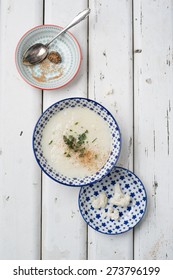 Bowl With Soup Of Cauliflower