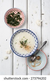 Bowl With Soup Of Cauliflower