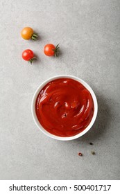 Bowl With Spice Tomato Sauce, Food Top View