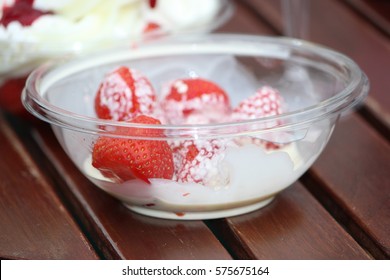 A Bowl Of Strawberries And Cream At Wimbledon