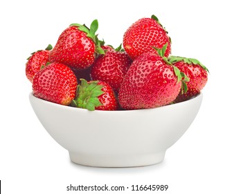 bowl with strawberries isolated on white background - Powered by Shutterstock