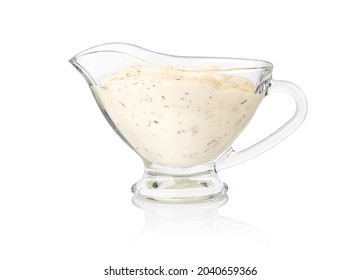 Bowl With Tartar Sauce Isolated On White Background
