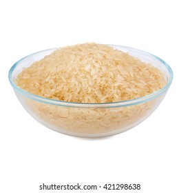 A Bowl Of Uncooked Rice With Steamed