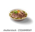 A bowl of vietnamese dishes : pho, isolated on white background