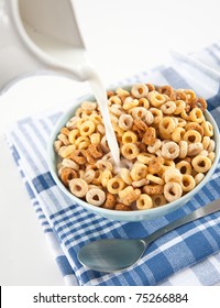 Bowl Of Whole Grain Cheerios Cereal