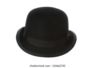 Bowler Or Derby Hat Front View Isolated On A White Background