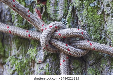 bowline loop for securing the mountain climbing rope