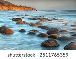 Bowling Ball Beach at sunset, Schooner Gulch, Point Arena, Mendocino, California, USA