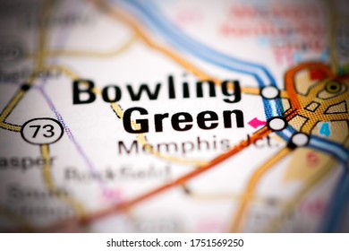 Bowling Green. Kentucky. USA On A Geography Map