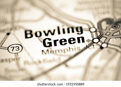 Bowling Green. Kentucky. USA On A Geography Map