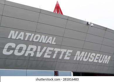 BOWLING GREEN, KY-MAY, 2015:  Sign For The National Corvette Museum Which Showcases The History Of This Iconic American Car.
 