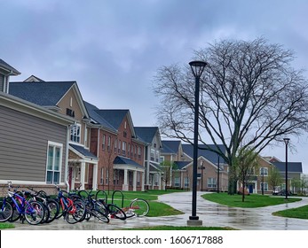 Bowling Green, Ohio / USA - April 19, 2019: Sorority Houses In The Greek Village At The Bowling Green State University.
