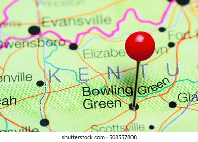 Bowling Green Pinned On A Map Of Kentucky, USA
