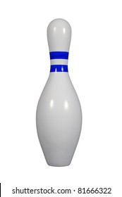 Bowling Pin With A Colored Stripe Isolated On A White Background