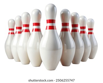 bowling pins on white background