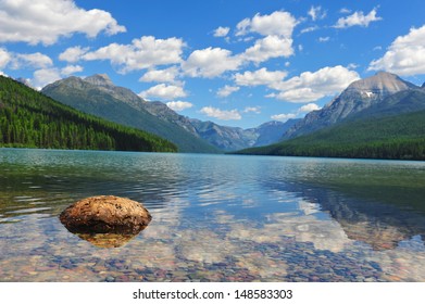 Bowman Lake, Glacier National Park, Montana.  A Terrific Place To Go Camping, Hiking, Or Fishing In Montana.