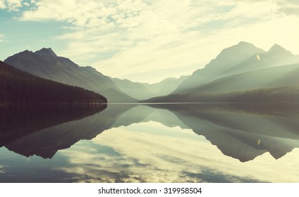 Bowman lake in Glacier National Park, Montana, USA - Shutterstock ID 319958504