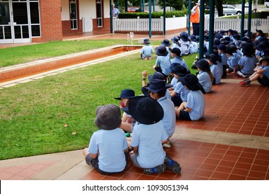 Bowral, NSW, Australia, February 7th 2018, School Children In Uniform Visiting The Donald Bradman Museum