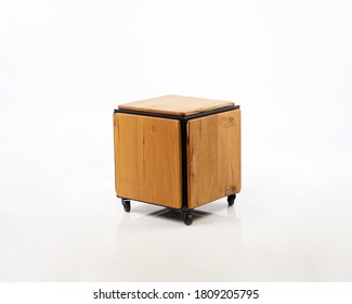 A Box Concept, A Combination Of Wood And Iron, So That It Becomes A Table And Chair That Is Very Compact And Doesn't Take Up Space.