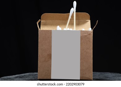 A Box With A Cotton Swab For Cleaning The Ear