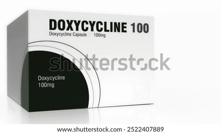 Box of Doxycycline 100mg capsules, used as an antibiotic for bacterial infections and for post-exposure prophylaxis (PEP) or pre-exposure prophylaxis (PrEP).