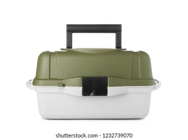 Box For Fishing Tackle On White Background