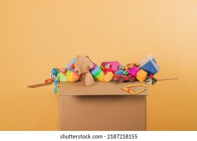 box full of childrens toys - Shutterstock ID 2187218155