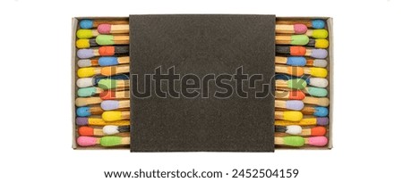 box with many colored matches