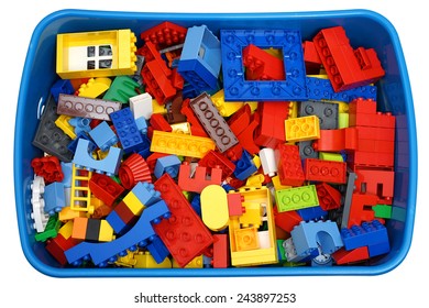 Box With Many Cubes And Toys