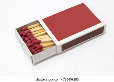 Box of matches on a white background