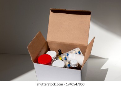 Box Of Medicine As A Pharmacy Delivery