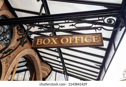 A Box Office Sign Outside A Theatre.