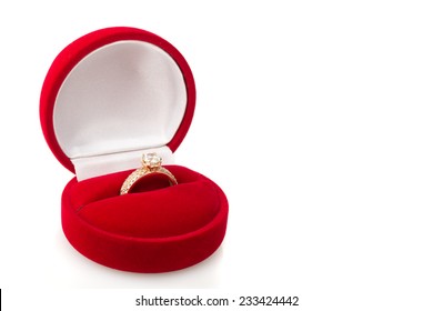 Box With A Ring, Marriage Proposal Isolated