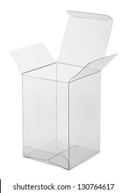 Box Of Transparent Plastic On A White Background