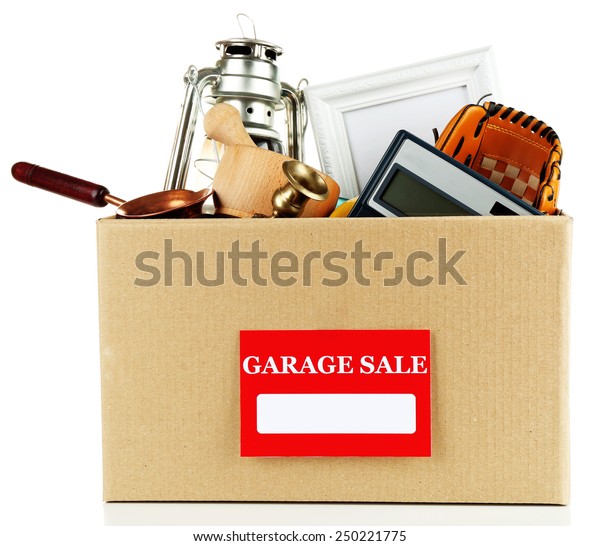 Box Unwanted Stuff Ready Garage Sale Stock Photo Edit Now 250221775