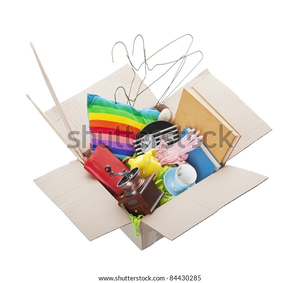 Box Used Items Ready Garage Sale Stock Photo Edit Now 84430285