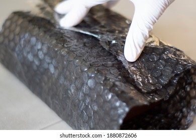 Box Wrapped With Bubble Wrap As A Packaging Process