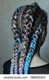 Boxer Braids Hairstyle With An Interlacing Of Artificial Kanekal