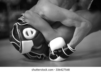 Boxer grabbing an opponent