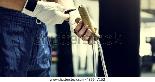 Boxer Jump Rope Training Strength Workout Stock Photo Edit