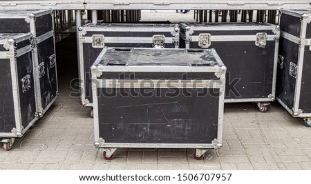 Boxes of a case for musical equipment