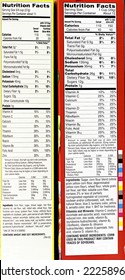 Boxes Of Cereal And Health Information Labels