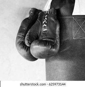 Boxing Boxer Sport Gloves. Top Square Card Poster