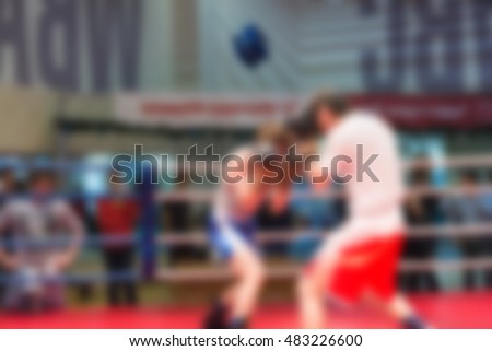 Boxing championship theme creative abstract blur background with bokeh effect